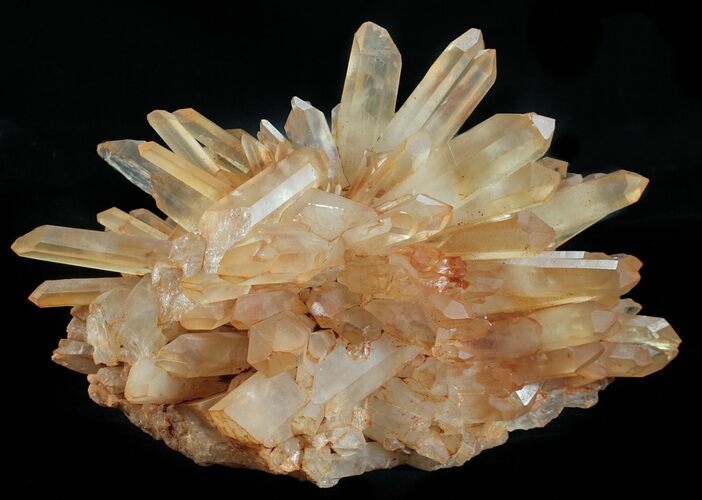 Wide Tangerine Quartz Crystal Cluster - Madagascar #58768